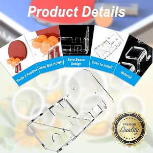 Support mural pour raquettes <span class=keywords><strong>de</strong></span> ping-pong en acrylique transparent, 2 pièces, avec rangement pour balles, pour salle <span class=keywords><strong>de</strong></span> jeu <span class=keywords><strong>de</strong></span> tennis <span class=keywords><strong>de</strong></span> <span class=keywords><strong>table</strong></span> - Product Image 3