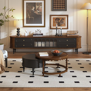 Mobile <span class=keywords><strong>TV</strong></span> <span class=keywords><strong>in</strong></span> Legno Massello Stile Francese Vintage, Mobile Contenitore Retrò Stile Medievale per Soggiorno, Mobile <span class=keywords><strong>TV</strong></span> Alto Integrato - Product Image 3
