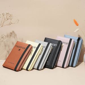 Práctico Porta Tarjetas y Pasaportes de Cuero PU Antimagnético con Cierre, Protector de Boletos - Product Image 1