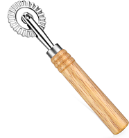 Rouleau à pâtisserie en acier inoxydable pour la cuisine, pour la fabrication de raviolis, de boulettes, de biscuits, de pâtes, de gâteaux, avec moule en bois