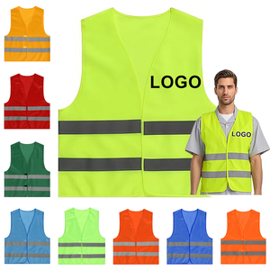 Wholesale Custom Safety <b>Work</b> <b>Clothes</b> Men <b>Construction</b> Safety Vest Reflective Fabric for Clothing Reflective Vest with logo - Product Image 1