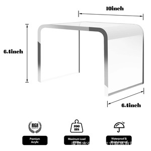 Tabouret de douche en acrylique transparent Thandes 25,4 D x 16 L x 16 H cm, étagère de rangement pour salle de bain, repose-pieds - Product Image 5