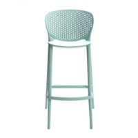 Tabouret de bar monobloc en plastique moulé, design moderne et minimaliste, créatif, à dossier haut, sans accoudoirs, sans cadre, pour magasins de vêtements