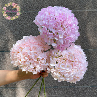Fleurs artificielles en gros, hydrangeas de haute qualité, diamètre 21 cm, grande tête, fleurs d'hortensia en soie bordeaux pour la décoration de mariage