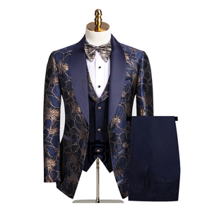 <span class=keywords><strong>Traje</strong></span> de negocios de Jacquard de tres piezas para <span class=keywords><strong>hombre</strong></span>, de talla grande, transpirable, antiarrugas, impermeable, europeo, americano, transfronterizo - Product Image 2