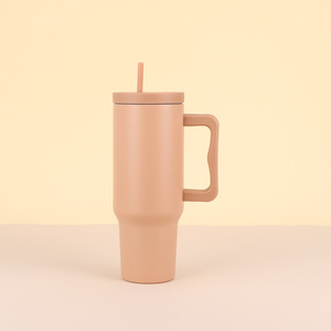 Custom Design Stainless Steel Vacuum <b>Insulated</b> 40 oz Modern <b>Tumbler</b> 40oz Adventure Travel Mug Iced Coffee Cup with Handle - Product Image 4