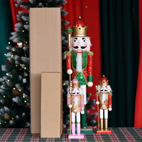 Casse-noisette en sequins King 30cm 60cm, poupée de Noël en bois pour intérieur, décoration de maison, cadeau, logo personnalisé, vente en gros, fourniture directe usine