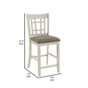 Juego de 2 Sillas de Barra Glee de 26 Pulgadas, Acabado Duradero en Blanco Antiguo y Marrón, para Hogar, Bar y Comedor de Hotel - Product Image 2