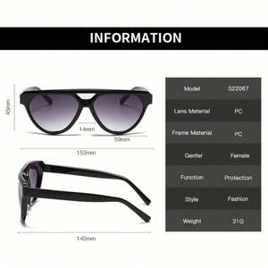 Gafas de Sol de Piloto Triangulares Retro 2022 con Logotipo Personalizado, Gafas de Sol de Ojo de Gato con Doble Puente para Mujer - Product Image 5