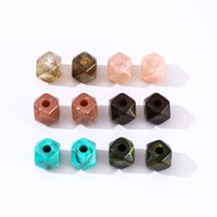 Perles en acrylique vintage géométriques à facettes, grand trou, 12 mm, pour la fabrication de bijoux, bracelets, colliers et vêtements de bikini (vente en gros)