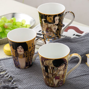 Custav <span class=keywords><strong>Klimt</strong></span> Peinture Tasse à café de luxe dorée de haute qualité 400 ml pour cadeau d'affaires, cadeau souvenir - Product Image 1