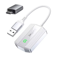 Adaptateur CarPlay sans fil pour Apple iPhone 2025 Dongle Control Plug Connection pour convertir l'adaptateur de voiture filaire en adaptateur de voiture sans fil