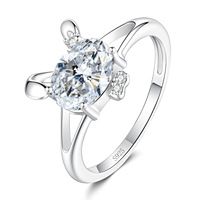 Bague en Moissanite 0,5 carat en argent sterling 925, couleur D, VVS1, pour femme, motif nœud, collection Eternal Guarding, cadeau de fiançailles et de mariage