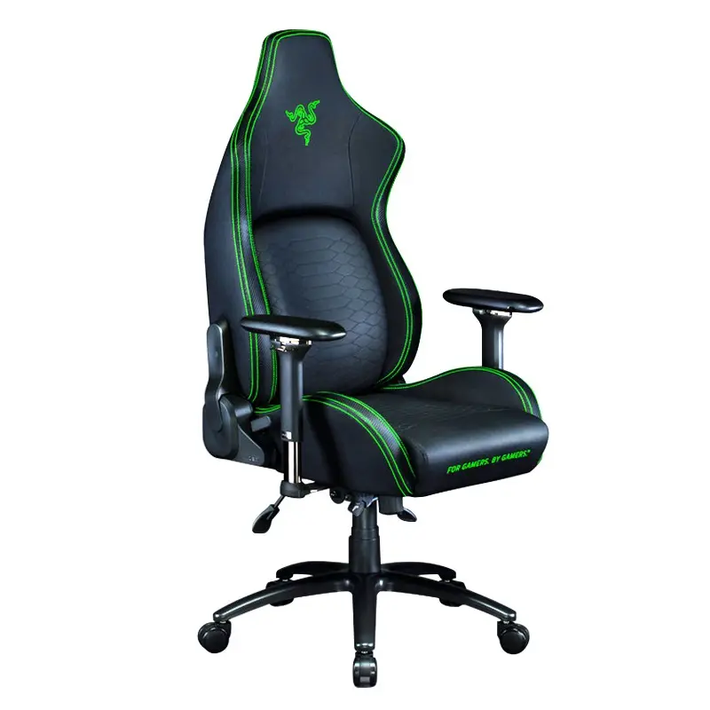 Ban đầu Razer iskur chơi game ghế da sang trọng màu đen màu xanh lá cây Ergonomic chơi game ghế