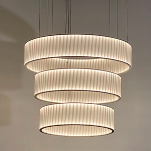 Nouvelle lampe suspendue LED ronde en tissu, style chinois créatif, postmoderne et nordique, pour salon, salle à manger, chambre, bar - Product Image 2