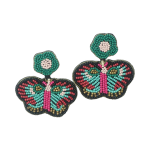 Pendientes bordados hechos a mano con cuentas de semillas, diseños étnicos ligeros para mujeres, artesanías hechas a mano, hermosa joyería para el Día de San Valentín - Product Image 1