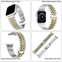Correa de Reloj de Acero Inoxidable Upro para Apple Watch Series 11 10 9, Brazalete de Metal Chapado en Oro Sólido de Lujo, 42 mm 44 mm