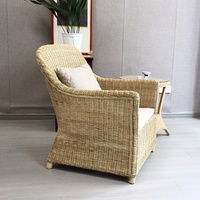Fauteuil en rotin tressé à la main, style côtier australien, pour salon, chaise d'appoint en osier naturel, intérieur/extérieur, Australie