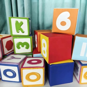 Alphabet Lettres Chiffres Blocs de <span class=keywords><strong>mousse</strong></span> en cuir PU Éponge de construction Cubes souples pour enfants Bébés et tout-petits - Product Image 6