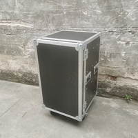 KKM4D16UCDC Flight case de transport professionnel en aluminium pour bureau, avec 4 tiroirs, espace rack 8U pour microphone