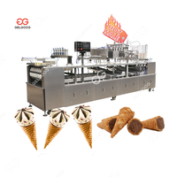 Ligne de Machine à Mini Cornets pour Gaufrettes Croustillantes et Machine de Remplissage de Coupes et Cornets de Crème Glacée au Chocolat