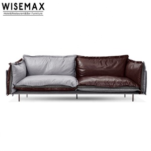 WISEMAX FURNITURE Mobilier de salon d'hôtel de style nodirc Ensemble de canapés Fauteuil de canapé moderne rembourré en <span class=keywords><strong>velours</strong></span> <span class=keywords><strong>bleu</strong></span> marine - Product Image 3