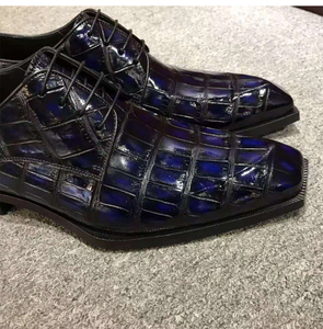 Scarpe Eleganti da Uomo in Vera Pelle di Coccodrillo con Costruzione Goodyear, Fatte a Mano, per Matrimoni, Scarpe di Lusso in Pelle di Alligatore - Product Image 2