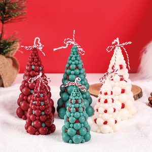 3D Bubble Christmas Tree Scented Soy Wax Candle Hand‑crafted Xmas Figurine Candle Holiday <b>Table</b> Home Decor Gift - Product Image 3