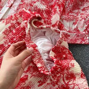 Camisa plisada holgada de Primavera/Verano, talla Ons, sujetador y pantalones drapeados de cintura alta, conjunto de mujer de moda Pure Desire - Product Image 6