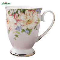 Ensemble de tasses à café en céramique de haute qualité, design floral, en porcelaine fine, avec finition émaillée, style nordique, personnalisable, idéal comme cadeau créatif.