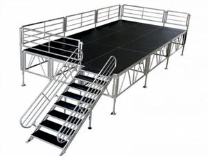 Escenario de madera de 1,22 m * 2,44 m, escenario de concierto móvil, escenario de aluminio con patas ajustables - Product Image 2