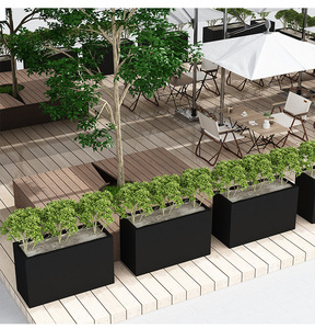 Vente en gros de pots de fleurs en métal pour l'extérieur, vernis à poêle, pour plantes, boîte à fleurs en <span class=keywords><strong>acier</strong></span> inoxydable corten pour jardin, hôtel - Product Image 3