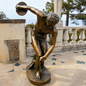 Outdoor Garden Home Decoration Ancient Greek Bronze Nude Black Man Thrower Sculpture Statue Life-Size Modern Plastic Custom - Product Image 5