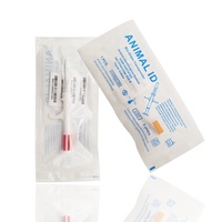 Microchip NFC implantable pour animaux 13,56 MHz ISO14443A NTAG216 Bioglass 2,12x12mm avec seringue et code-barres