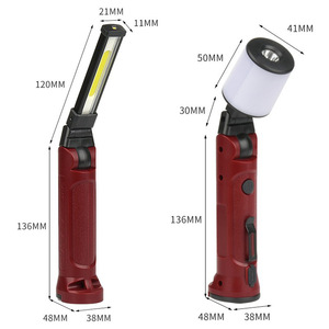 Lampe de travail portative Cob, lampe de poche LED pour le camping, la réparation automobile, l'utilisation en extérieur, avec base magnétique et angle réglable - Product Image 5