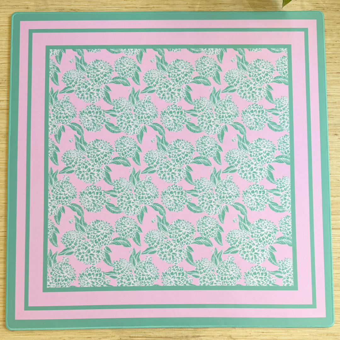 Stampa floreale rosa pastello menta