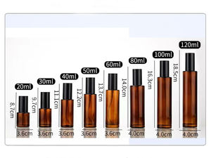 Flacone vuoto in vetro ambrato da 4 once con etichetta flacone spray in vetro nero opaco viola da 100 ml con pompa nera - Product Image 3