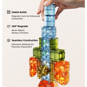Pungrow Bán Buôn Từ Gạch Đồ Chơi Trẻ Em Gốc Nam Châm Đồ Chơi Từ Khối Xây Dựng Mầm Non Học Tập Montessori Đồ Chơi Liên Kết Cube - Product Image 3