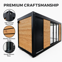 Villa mobile préfabriquée contemporaine en bois, unité d'habitation secondaire (ADU), chambre d'hôtes déplaçable, studio de jardin, bâtiment extérieur en acier, espace hôtelier