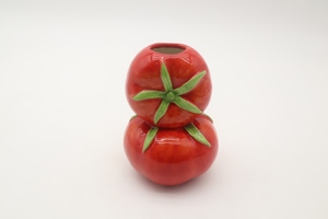 Ensemble de salières décoratives en porcelaine rouge en forme de tomate, vaisselle de style campagnard à thème végétal, cadeau unique, 14x11,5 cm - Product Image 6