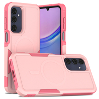 Coque de protection rose mate antichoc magnétique personnalisée pour femmes et filles, compatible Samsung A16 A17 A26 A27 A36 A56 A57
