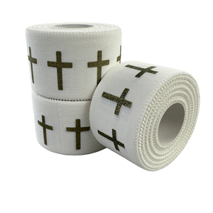 Hıristiyan spor sert bant pamuk çinko oksit beyaz atletik çapraz bilek bandı gemi okuyun - Product Image 6