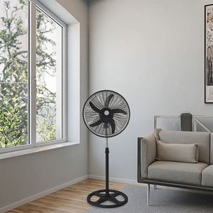 <span class=keywords><strong>Ventilateur</strong></span> sur pied noir de 18 pouces, conception de base de feuille de 5pp pour la maison, l'intérieur, l'hôtel, le moteur en aluminium durable, le plastique résistant aux intempéries pour l'extérieur - Product Image 2