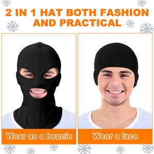 Gorro de Invierno de Punto con Logotipo Jacquard Personalizado al por Mayor <span class=keywords><strong>para</strong></span> Mujer, Pasamontañas Cálido con 3 Orificios <span class=keywords><strong>para</strong></span> Deportes y Pesca, Tejido de Spandex de Alta Calidad - Product Image 5