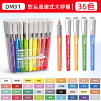 Marqueurs acryliques liquides directs POMAC 36 couleurs, boîte trapézoïdale en PET, étui transparent Acuarela Aquarell, stylos à haute pigmentation