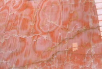 Panneaux et dalles en pierre d'onyx rose translucide rétroéclairée, pierres précieuses semi-précieuses roses pour la décoration intérieure de luxe