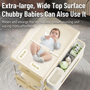 Cambiador de Pañales para Bebés con Bañera y Cesta de Almacenamiento, Estación Multifuncional para el Cuidado del Recién Nacido - Product Image 2