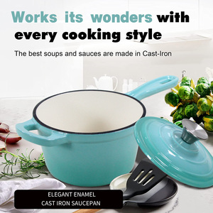 Emaille gecoate gietijzeren Dutch oven kookpottenset met deksel voor <span class=keywords><strong>gas</strong></span>- en inductiekookplaten - Product Image 2