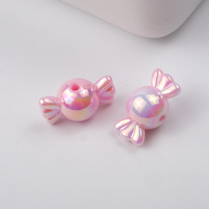 Venta al por mayor de Color caramelo galvanoplastia DIY pulsera accesorios cuentas perforadas arco acrílico plástico y cuentas Lucite - Product Image 5
