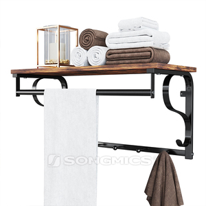 Salle de bains Cuisine Maison <span class=keywords><strong>Design</strong></span> Flottant Décoratif Porte-Manteau <span class=keywords><strong>En</strong></span> Métal Étagère Murale <span class=keywords><strong>En</strong></span> <span class=keywords><strong>Bois</strong></span> Patère Murale - Product Image 5